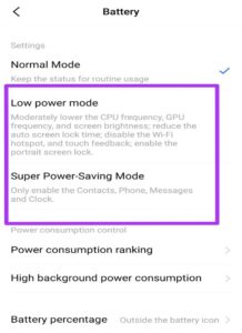 Battery Saver Settings