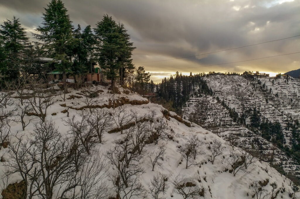 Breathtaking view of a sunset at Kanatal