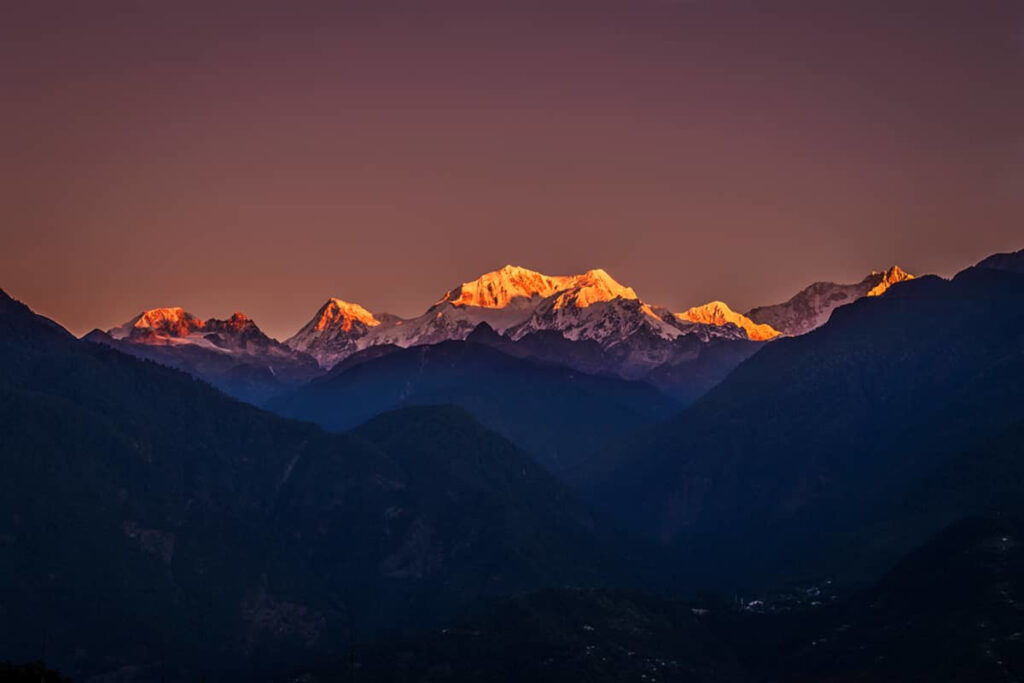 Sunset at Kanchenjungha in Pelling