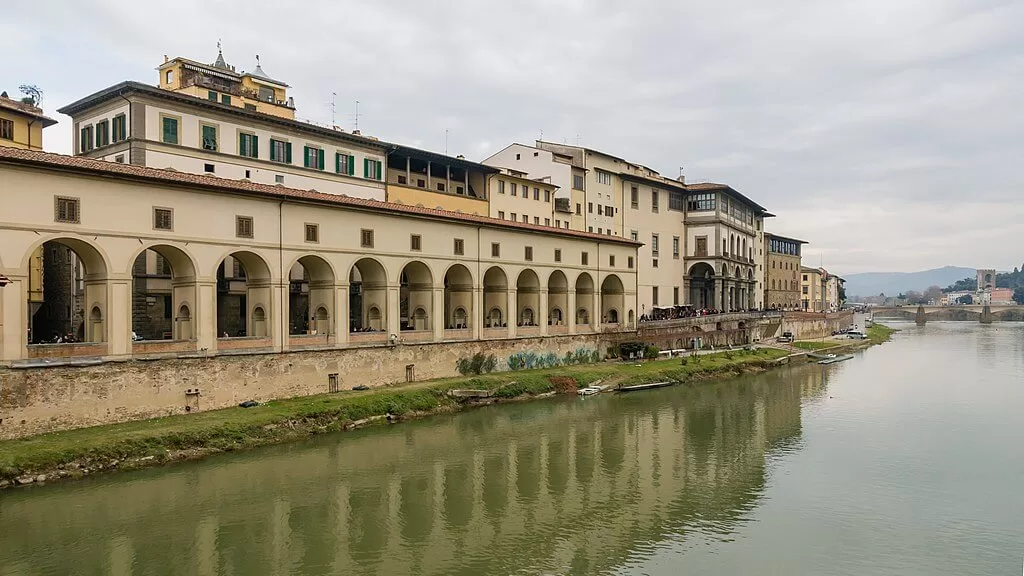 Houses along Arno River near Ponte Vecchio Florence